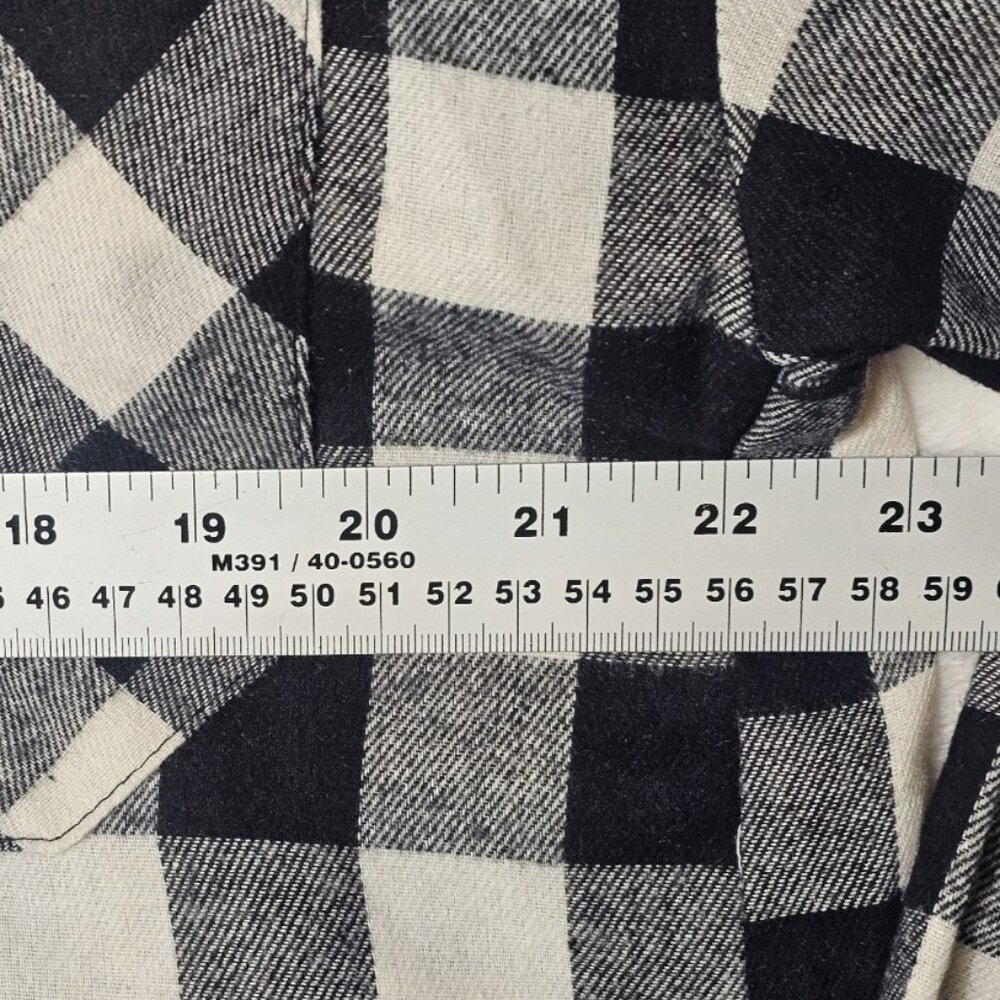 Hyfve Black & White Buffalo Plaid Button-Up Shirt S Oversized Long Sleeves - Picture 7 of 7